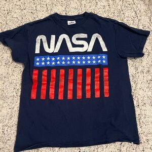 Delta Navy NASA Graphic Tee with Red, White & Blue Stars